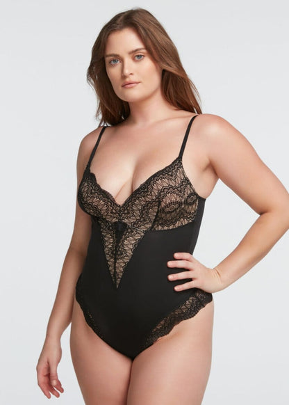 Bodysuit string Col V en dentelle