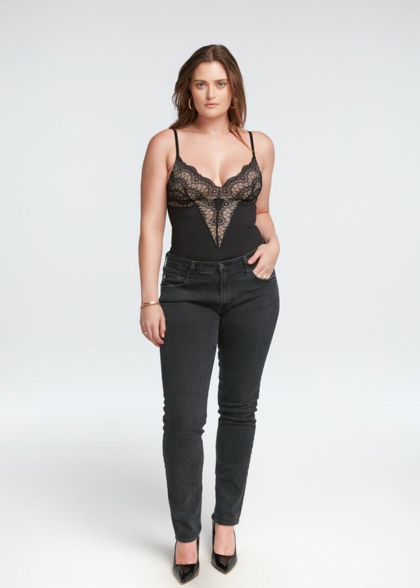 Bodysuit string Col V en dentelle