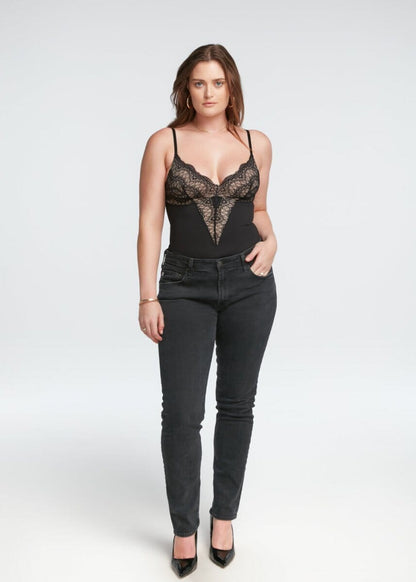 Bodysuit string Col V en dentelle