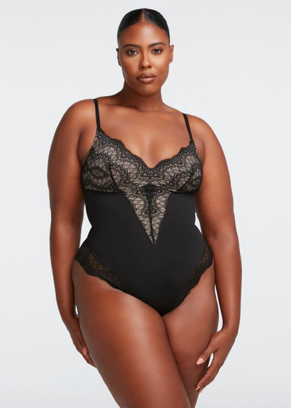 Bodysuit string Col V en dentelle