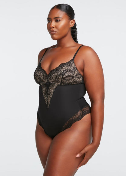 Bodysuit string Col V en dentelle