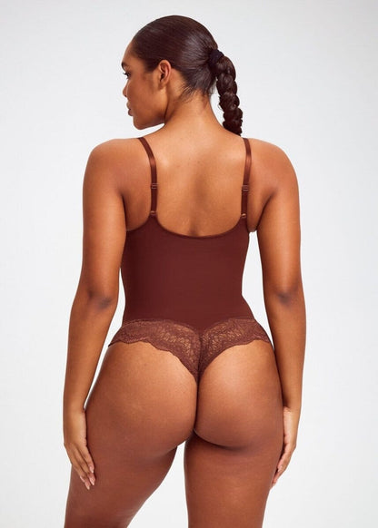 Bodysuit string Col V en dentelle