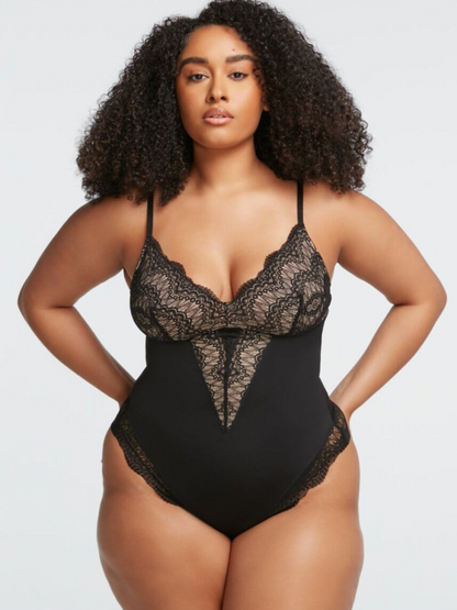 Bodysuit string Col V en dentelle