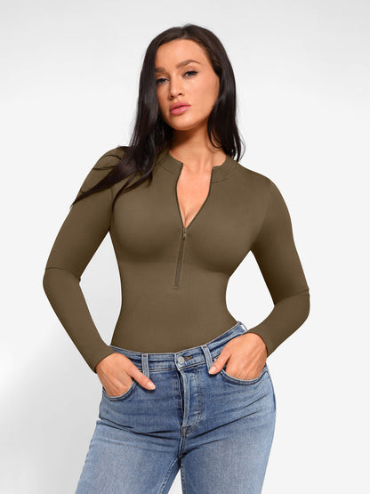 Bodysuit String Manches longue avec Zip