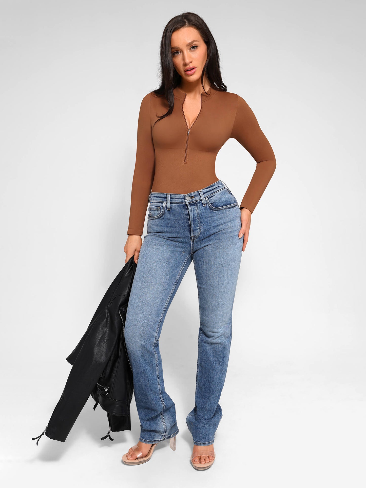 Bodysuit String Manches longue avec Zip