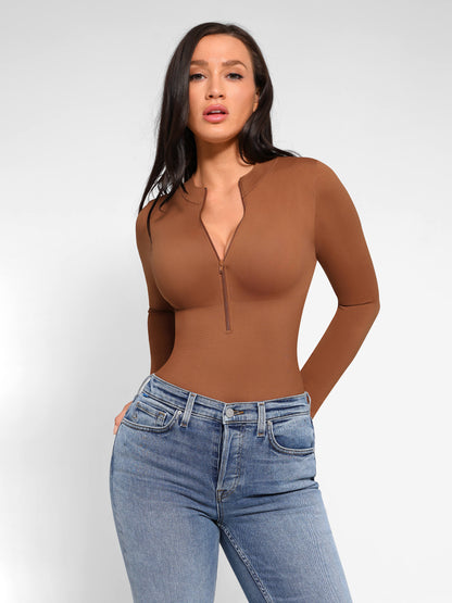 Bodysuit String Manches longue avec Zip