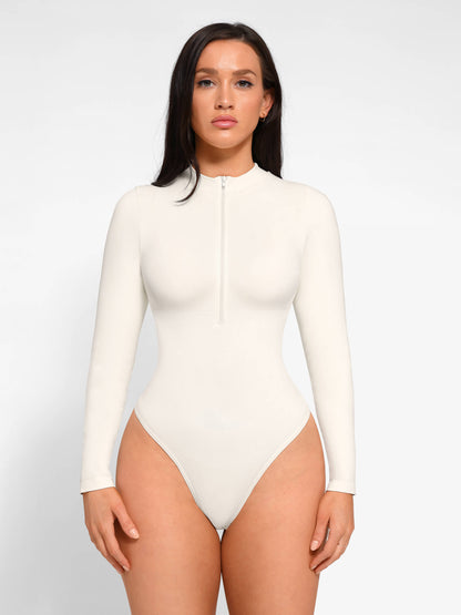 Bodysuit String Manches longue avec Zip