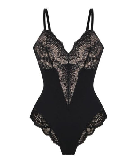 Bodysuit string Col V en dentelle